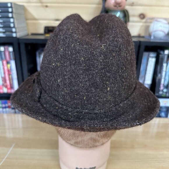 Vintage Biltmore HARRIS TWEED Scotland 100% Wool Fedora Trilby Hat Sz 7 - Picture 4 of 7